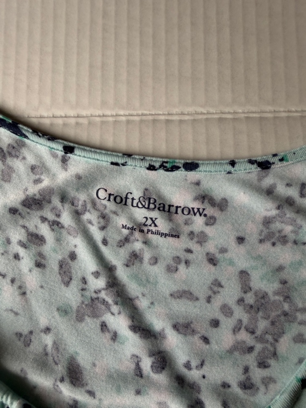 Croft & Barrow Mint Green Pleated Speckle Tank Top Sz 2X XXL - Picture 6 of 9